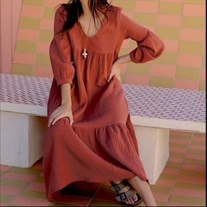 NWT 7 For All Mankind Boho Tiered Maxi Dress